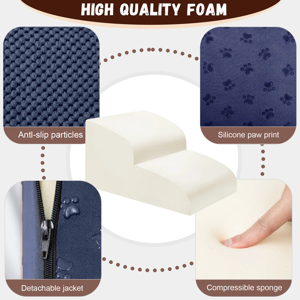 2-in-1 Foam Dog Stairs & Ramp, Extra-Wide Non-Slip