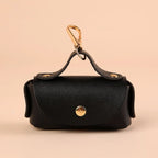 Leather Pet Waste Bag Dispenser with Keychain (Multi-Color, Lightweight)