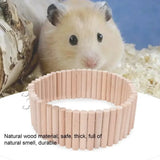 Natural Wood Ladder Bridge — Bite-Resistant Climbing Toy for Small Pets