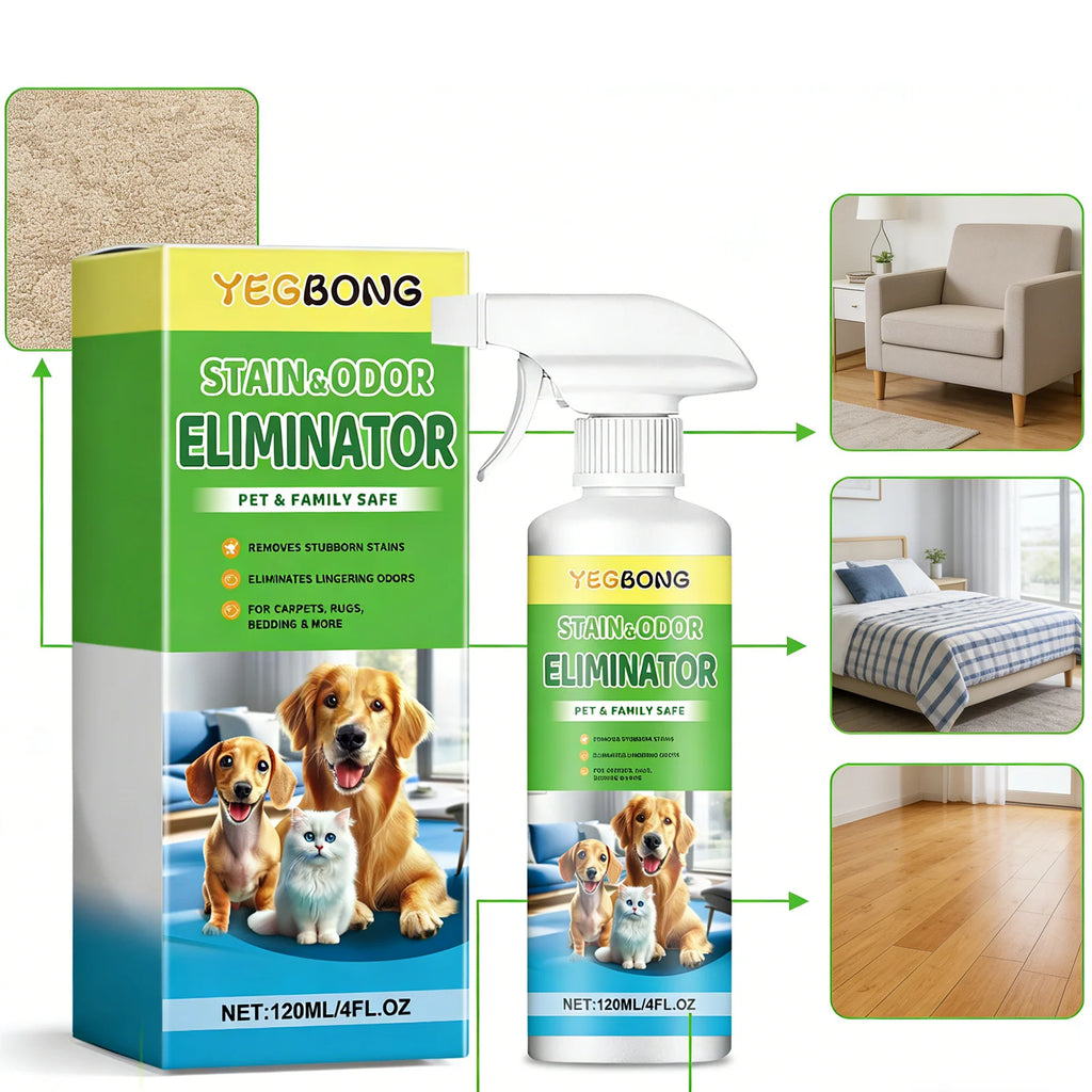 Pet Stain & Odor Remover Spray — Dissolves Stubborn Urine Stains, 120ml