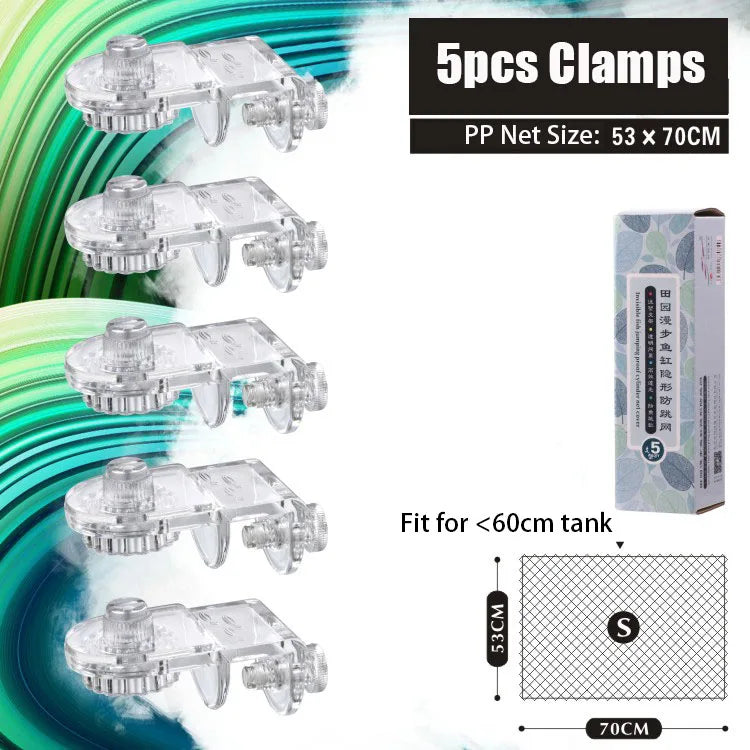 Aquarium Anti-Jump Net Cover Clamp Holder Clips