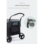 Lightweight Foldable Pet Stroller for Multiple Pets — Portable Durable Cat & Dog Travel Carrier