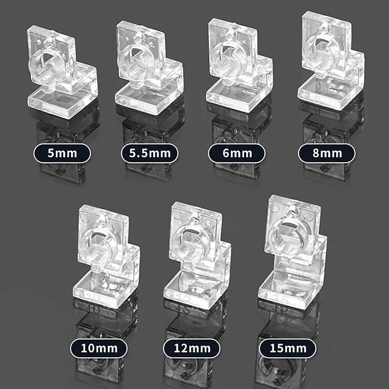 Aquarium Acrylic Lid Support Clips (4-Pack, Multiple Sizes, Glass Tank Bracket)