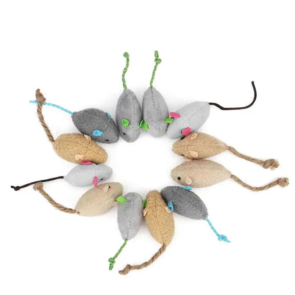 2-Pack Portable Catnip Fake Mice Cat Toys — Soft Simulated Mouse Training Toys for Kittens
