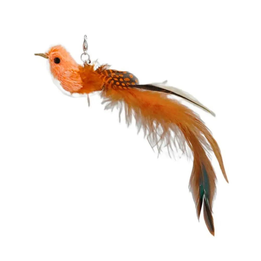 Plush Bird Head Teaser Wand — Suction Cup or Handheld Cat Toy