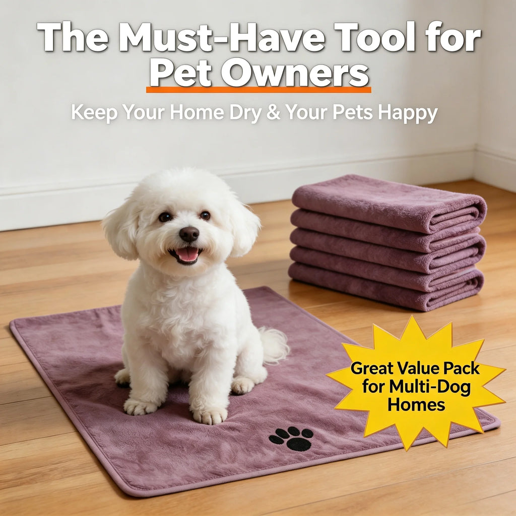 Extra-Large Microfiber Pet Bath Towel — Durable, Non-Fading Quick-Dry
