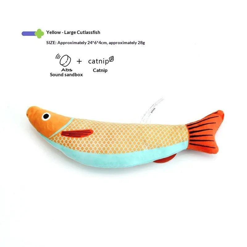 Catnip & Silvervine Fish Kicker Toy — Chew-Resistant with Wand Attachment
