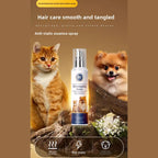 Anti-Tangle Pet Detangler Spray — Hypoallergenic Anti-Static Softener, 80ml