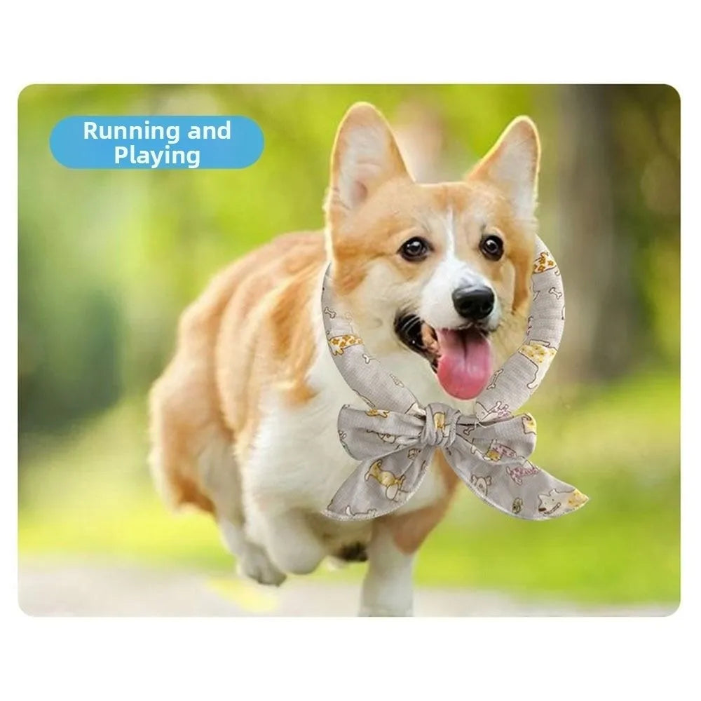 Printed Dog Cooling Ice Scarf 2-Pack (Breathable Towel, Fast-Cooling)