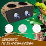 Magnetic Reptile Feeder Ledge Set — Elevated Dish with 4 Bowls