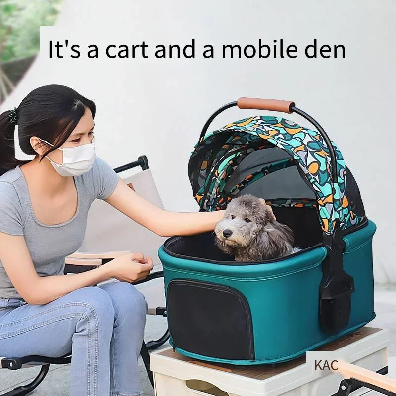 2-in-1 Foldable Pet Stroller & Carrier Travel System
