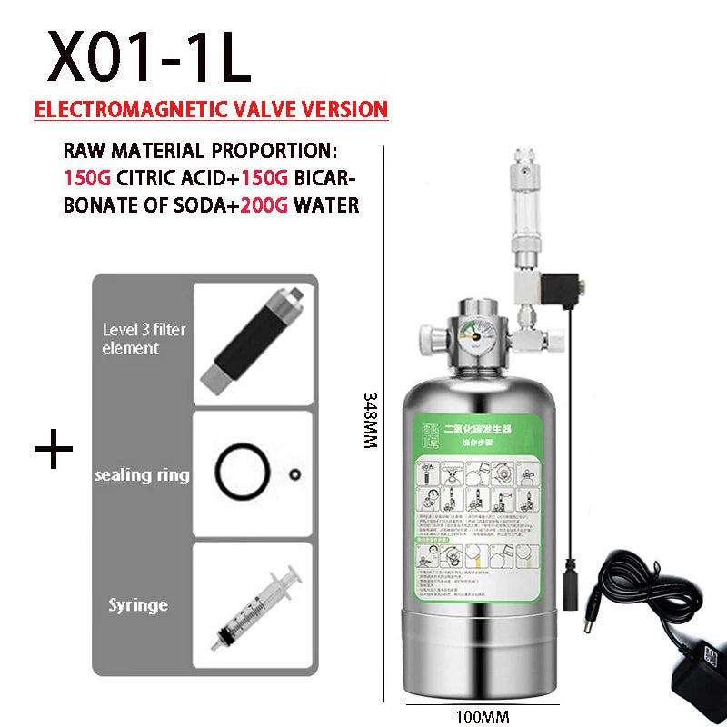 DIY Stainless Steel Aquarium CO2 Generator System Kit