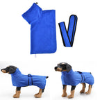 Microfiber Dog Bath Towel — Super-Absorbent Wearable Robe, XS–XL