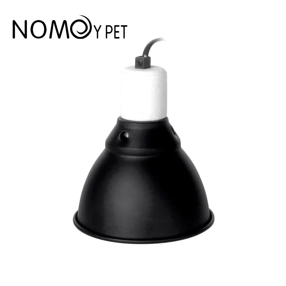 5.5in Reptile Lamp Dome with Ceramic Socket — Anti-Scald Shade for Terrariums