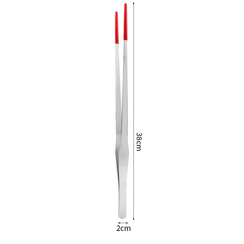 Stainless Steel Pet Feeding Tongs — Rubber-Tipped Tweezers for Reptiles