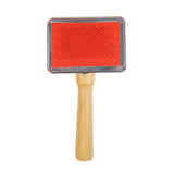 Stainless Steel Pet Grooming Comb — Ergonomic Wood Handle for Tangle-Free Coats