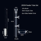 Acrylic Aquarium Shrimp Feeding Dish & Tube (Transparent, Snail & Shrimp)