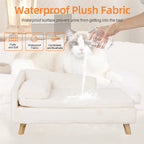 Waterproof Raised Pet Sofa Lounger with Plush Cushion