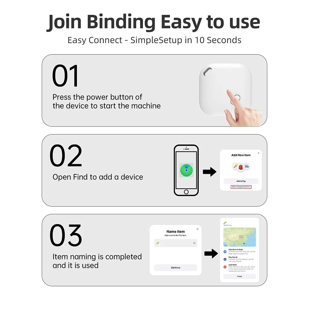 Mini Bluetooth Item Finder for Apple Find My (iOS Only)