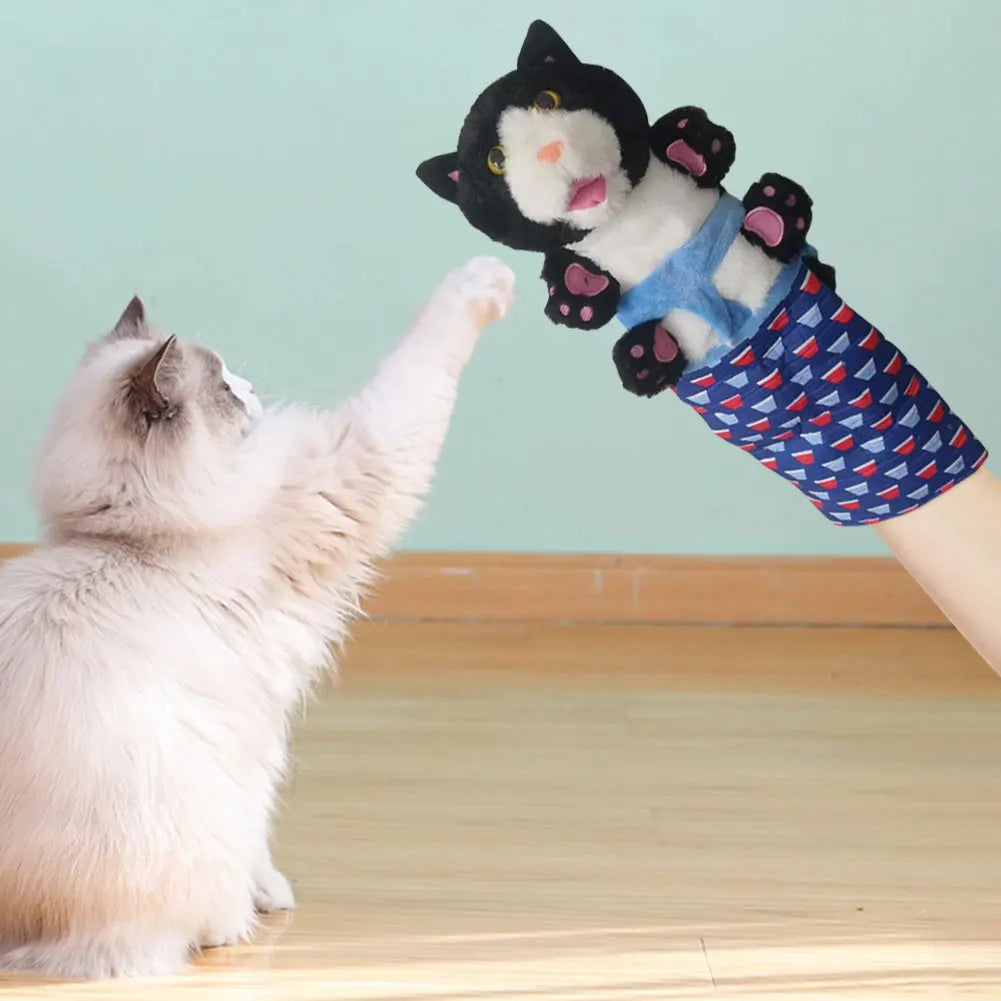 Cat & Dog Wrestling Hand Puppet Glove — Padded Interactive Play Toy