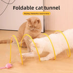 Foldable S-Shaped Cat Tunnel — 8-Channel Steel Wire Frame for Multi-Cat Play