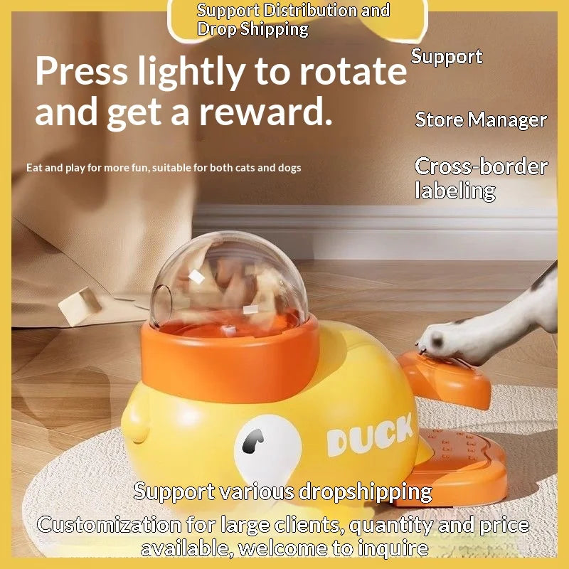 Freeze-Dried Treat Launcher — Duck-Shaped Dispenser for Cats & Dogs