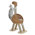 Dinosaur Rattan Cat Tree with Sisal Scratching Post