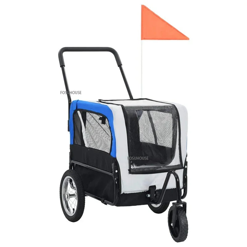Large Capacity Foldable Pet Stroller & Tricycle — Dual-Purpose Cycling Luggage Cart for Cats & Dogs