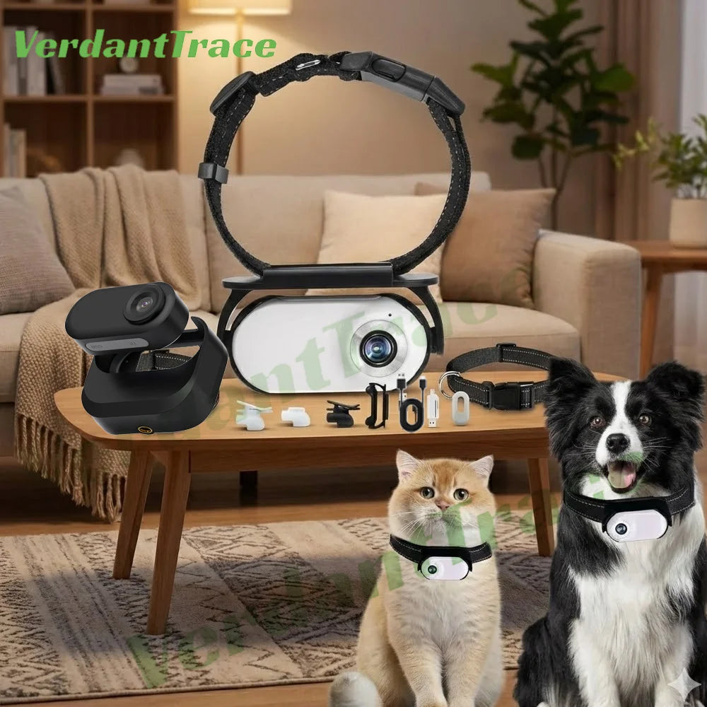 VerdantTrace VTA1 HD 1080P Pet Collar Action Camera - Lightweight Mini Body Cam