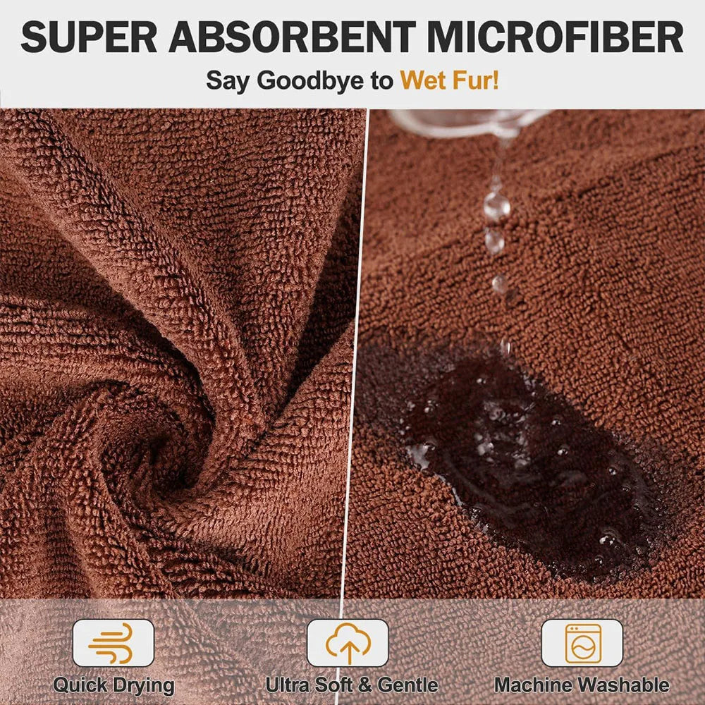 Full-Body Dog Bathrobe — Absorbent Quick-Dry Wrap for Dogs & Cats