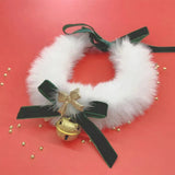 Christmas Cat Bow Necklace with Bell (Woven Warm Collar)