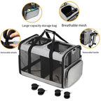 Double-Layer Pull-Out Pet Backpack with Single Shoulder & Handheld Straps for Cats & Dogs