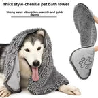 Super Absorbent Pet Bath Towel — Quick-Drying with Hand Pockets