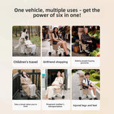 Portable Folding Travel Trolley for Elderly, Light‑Weight Recliner Cart, Multi‑Purpose Sit‑able for Car Trip & Outdoor Travel