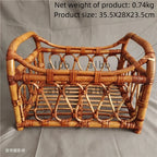 Breathable Rattan Cat Bed Basket for Photo Decor