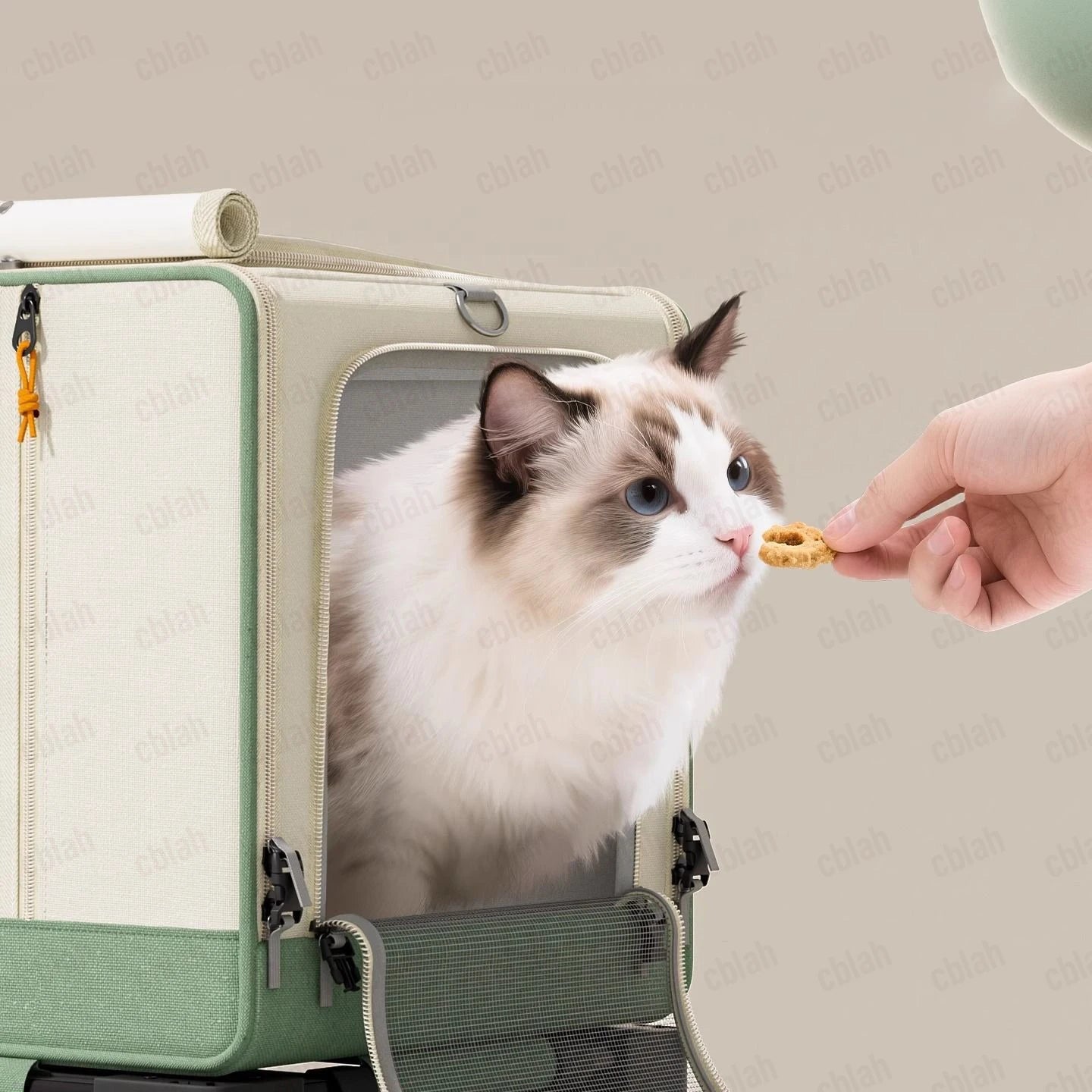 Extra-Large 2-Cat Foldable Breathable Pet Stroller with Backpack & Trolley Modes