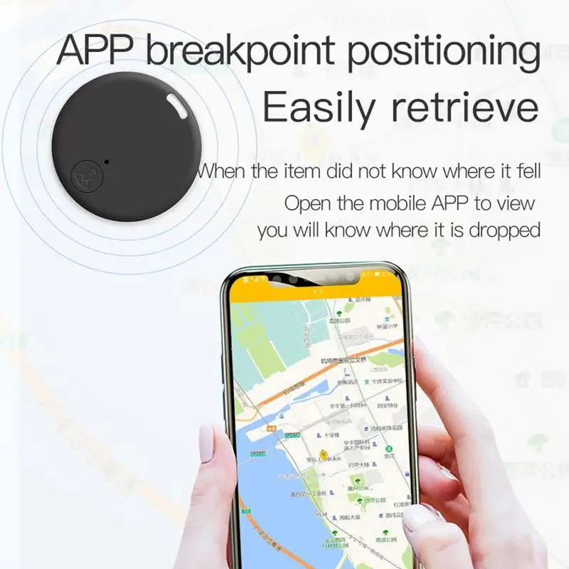 Round Mini GPS Tracker for Pets, Cars & Wallets - Anti-Loss Key Finder