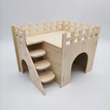 Solid Wood Small Pet Shelter — Natural House for Hamsters & Hedgehogs