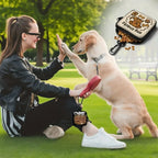 Transparent Window Dog Treat Pouch (Waterproof, Zipper, Waist Clip)