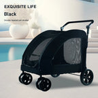 Large Capacity Foldable Dog Pet Stroller with Sunshade & Waterproof Fabric — Outdoor Travel Carrier
