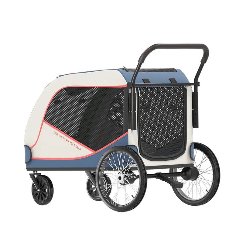 BOSIMAO Heavy-Duty Foldable Large Pet Stroller for Giant, Elderly & Big Dogs — Multi-Pet Outdoor Walking Cart