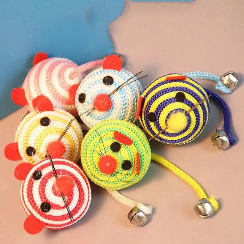 Nylon Rope Mouse Cat Toy with Bell — Durable Chew & Teaser Toy