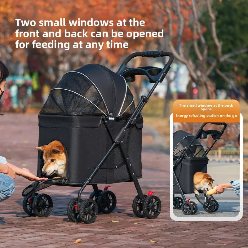 Lightweight Foldable All-Purpose Outdoor Dog Cart for Medium & Large Breeds
