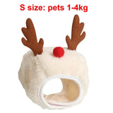 Christmas Pet Costume Set (Santa & Elk Hat with Bandana Bib)