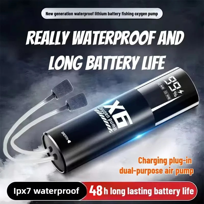 5W USB Rechargeable Aquarium Oxygen Pump 48H Portable