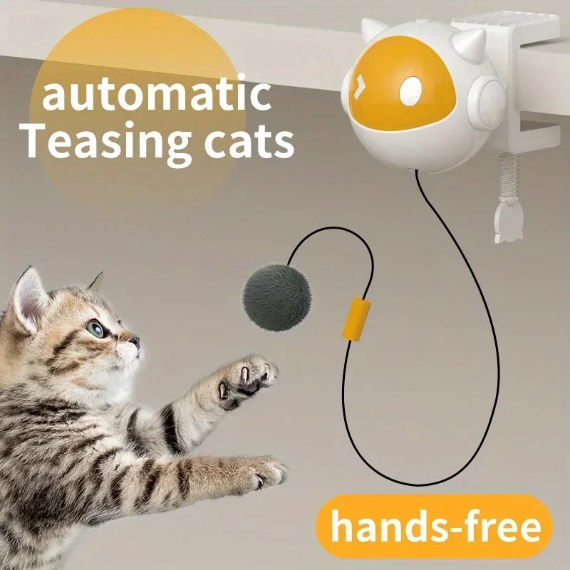 Electric Bouncing Hair Ball Cat Toy — Automatic Up-and-Down Motion for Solo Play