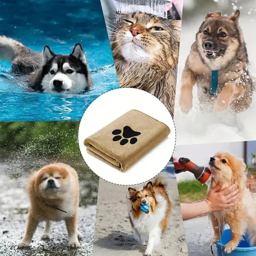 Microfiber Pet Bath Towel — Super-Absorbent Quick-Dry, 2 Sizes