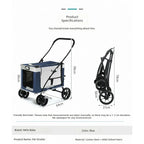 Large-Space Portable Foldable Pet Stroller with Detachable Design for Multiple Pets — Dog & Cat Carriage