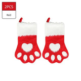 Christmas Pet Paw Stockings Plaid Design (1-10 Piece Pack)