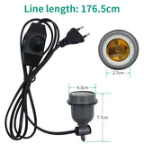 E27 Ceramic Reptile Lamp Holder — Heat-Resistant Socket with Power Cord